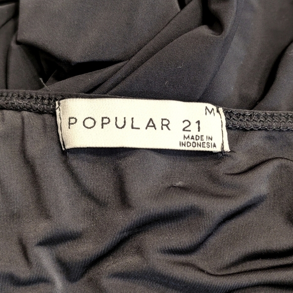 Black Asymmetrical Side Ruched Semi-Formal Fitted Midi Party Dress Size Medium - Picture 4 of 5